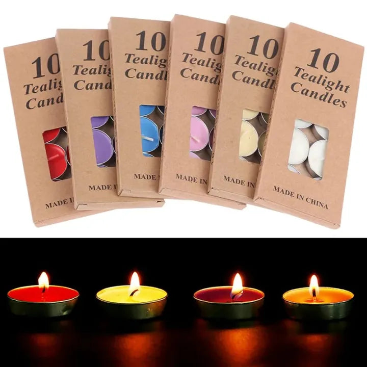 Pack of 10 Floating Wax Candles with Sweet Fragrance for Home Decor