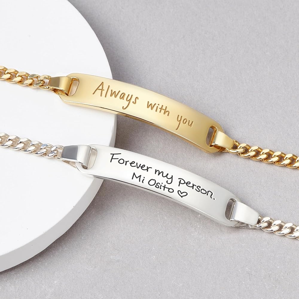 Personalized Engraved Couple Name Bracelet