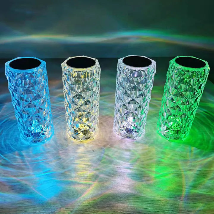 Large Crystal Lamp Rose Light - 16 Color Changing Crystal Diamond Lamp with Remote