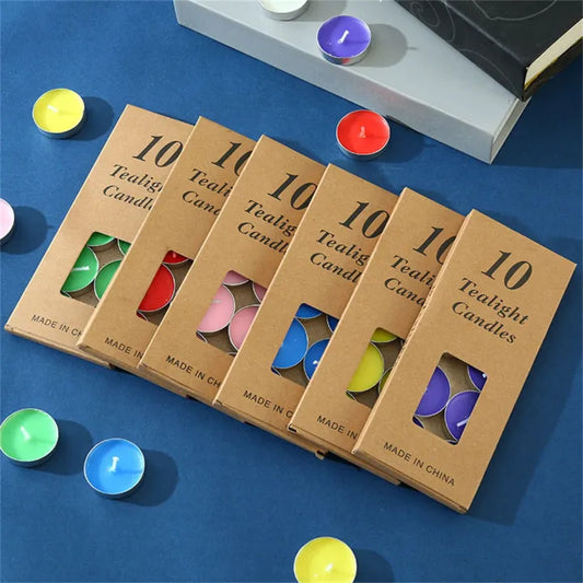 Pack of 10 Floating Wax Candles with Sweet Fragrance for Home Decor