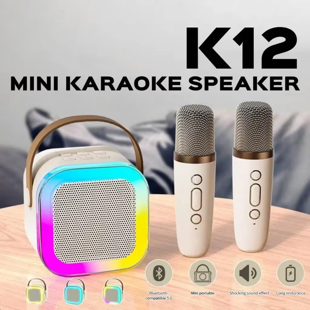 Multifunction Bluetooth 5.3 Speaker with Wireless Mic – LED Light, USB, AUX, TF Port – Portable for Kids & Parties by huzaifa tech