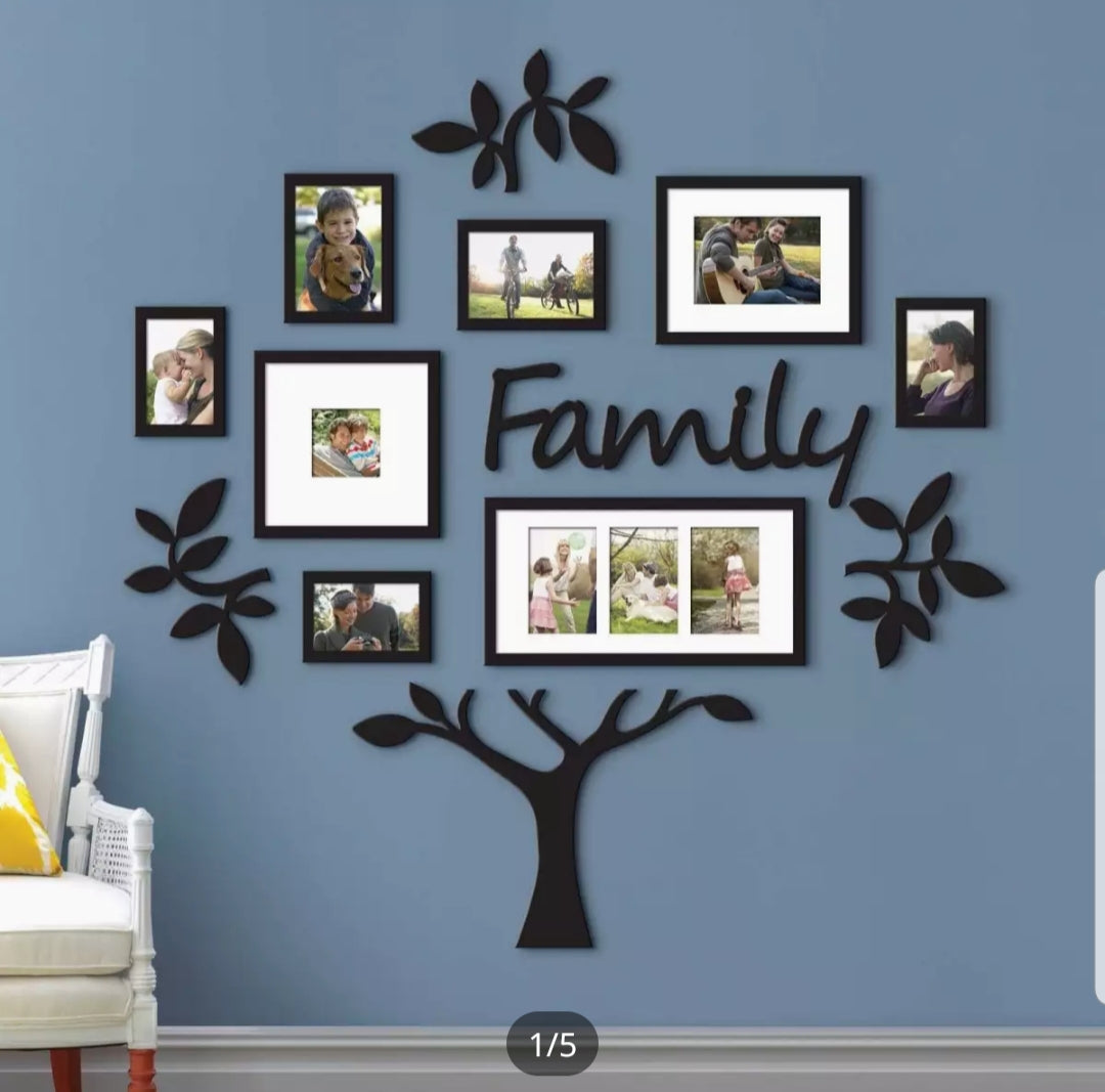 3D Wooden Wall Family photo/picture Tree With Picture Large Size Frames, Wooden Family Tree Photos Frame wall decoration item room decoration item decorating item photo frame home decoration item