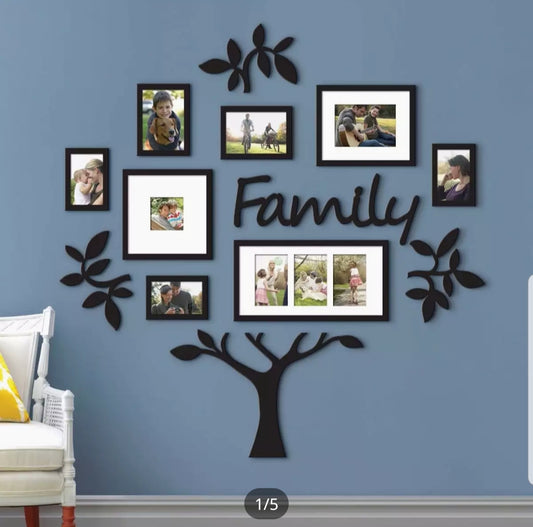3D Wooden Wall Family photo/picture Tree With Picture Large Size Frames, Wooden Family Tree Photos Frame wall decoration item room decoration item decorating item photo frame home decoration item