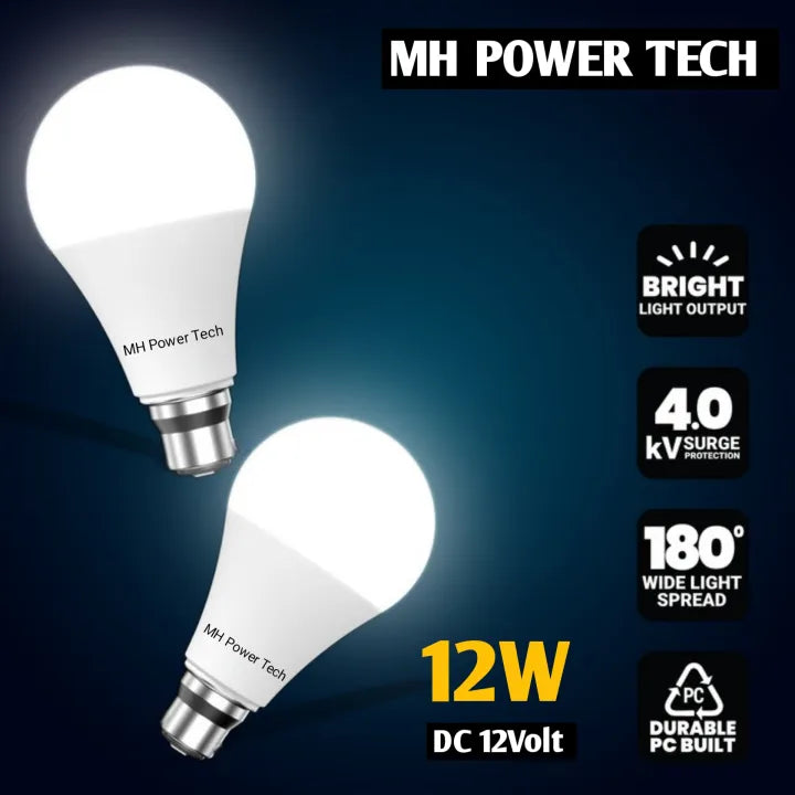 Led bulb DC 12volt 12watt / 18watt high Quality Super Bright Light MH Power Tech Extra Light bright 18watt Plastic Body Secure No Heat problem No Current Problem Long Life Bulb Quality