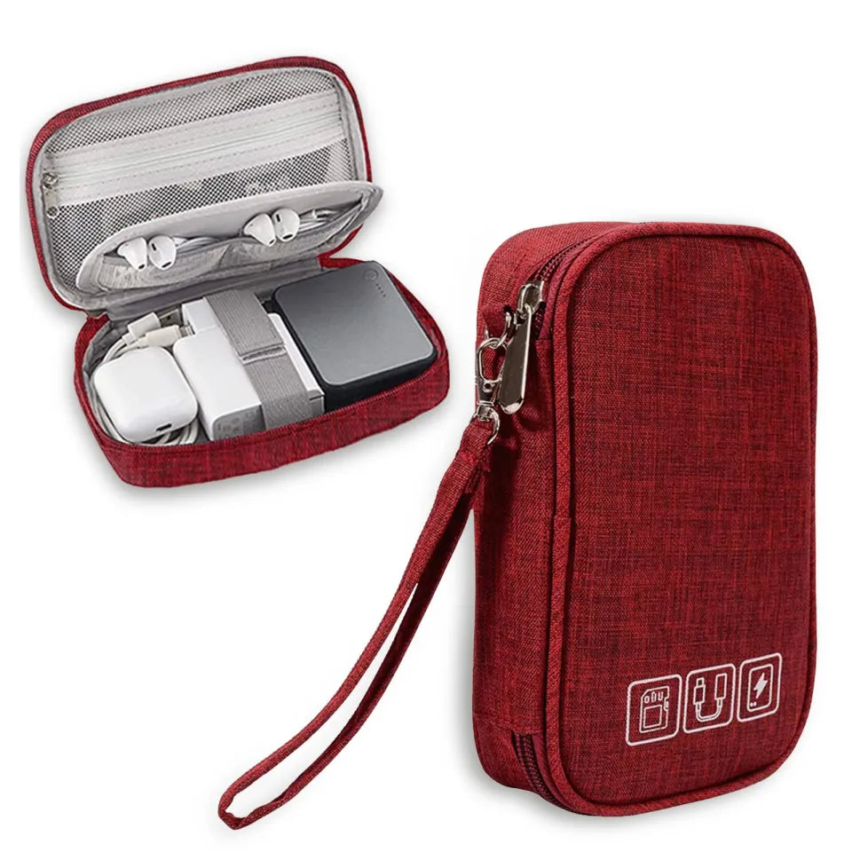 Travel Cable Organizer – Waterproof Electronic Accessories Storage Pouch Portable Tech Accessories Carry Case – Waterproof Cable & Gadget Organizer Bag Electronic Travel Storage Bag – Multi-Purpose Cable Organizer & Gadget Pouch