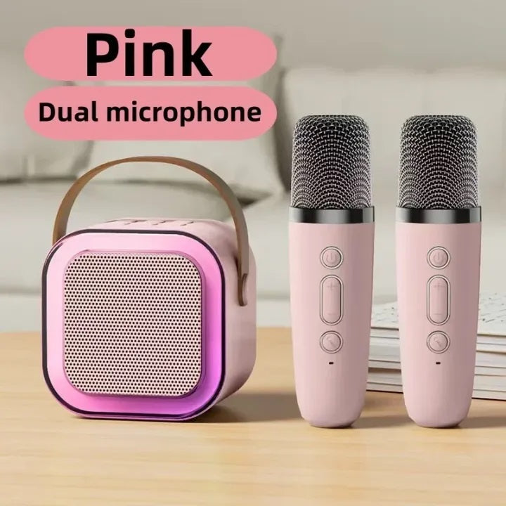 Multifunction Bluetooth 5.3 Speaker with Wireless Mic – LED Light, USB, AUX, TF Port – Portable for Kids & Parties by huzaifa tech