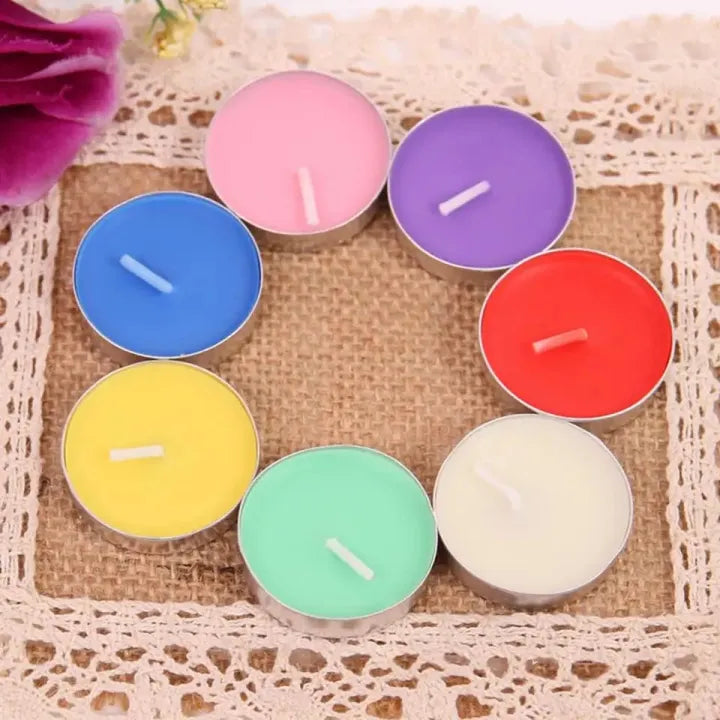 Pack of 10 Floating Wax Candles with Sweet Fragrance for Home Decor