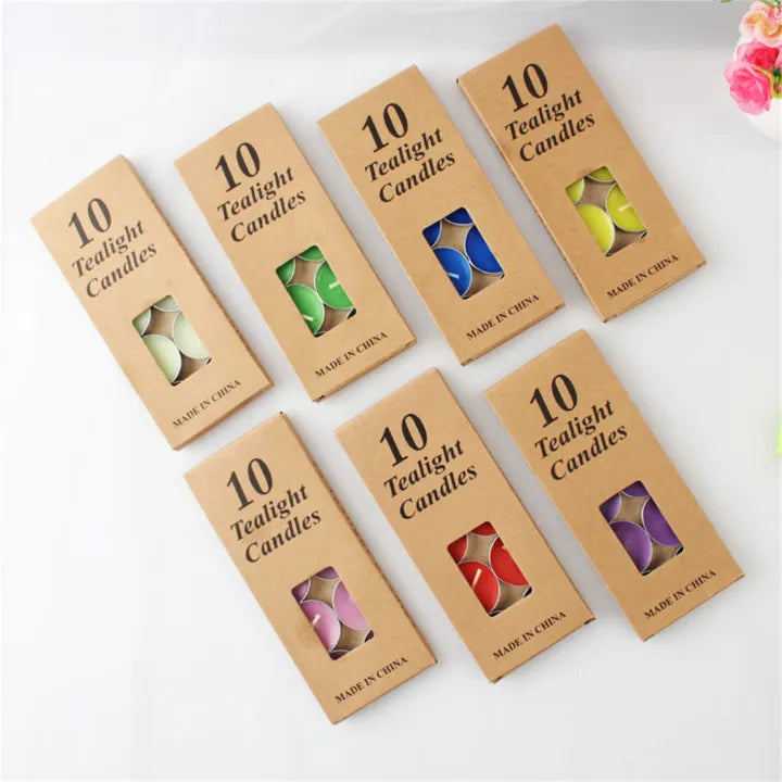 Pack of 10 Floating Wax Candles with Sweet Fragrance for Home Decor