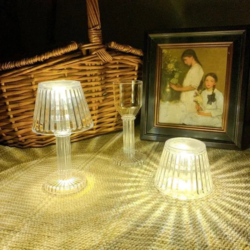 4.5 inches Crystal Mini Led Lamp For Side Tables Home And event Decoration a, Cell operated