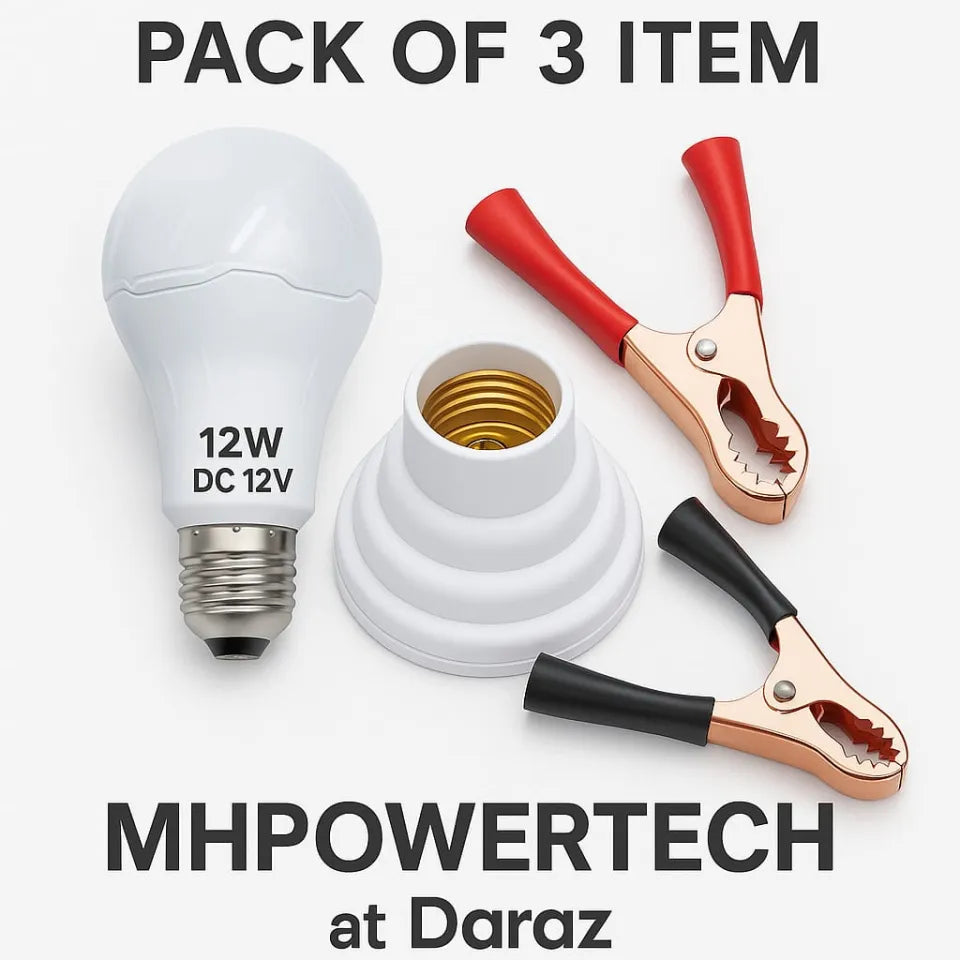 Led bulb DC 12volt 12watt / 18watt high Quality Super Bright Light MH Power Tech Extra Light bright 18watt Plastic Body Secure No Heat problem No Current Problem Long Life Bulb Quality