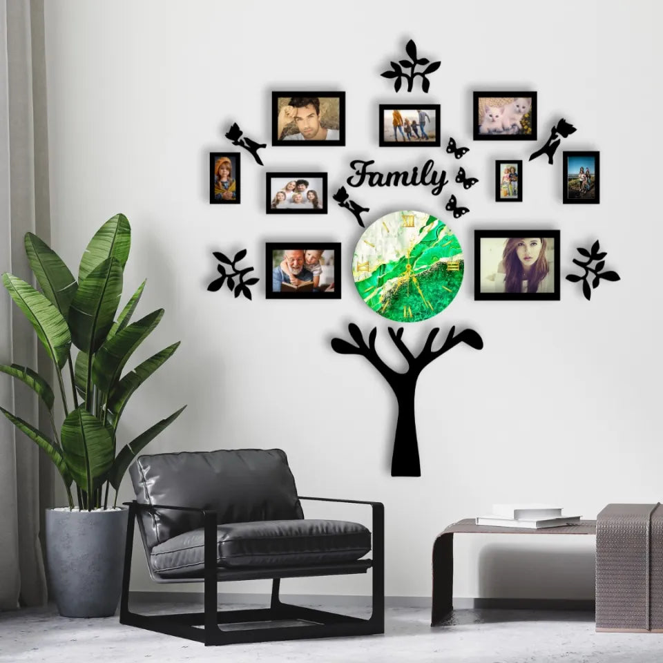 BB Bargain Bazzar Wall Clock 3D Wooden Watch DIY Design Back Light Variation Decoration HOME With Birds Numeral Quartz For Home Decor Living Room And Offices And For Gifts