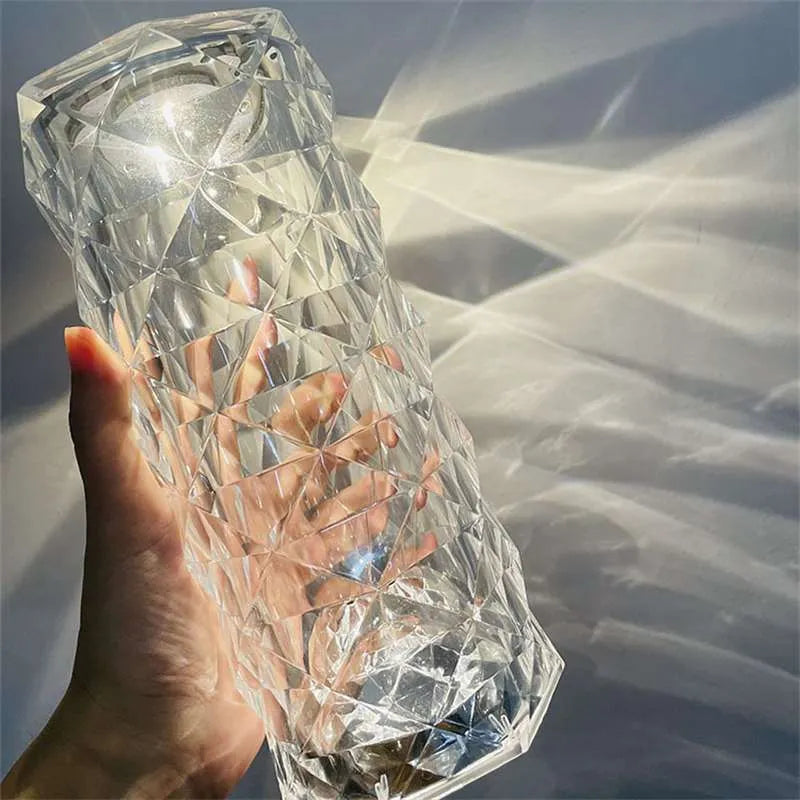 Large Crystal Lamp Rose Light - 16 Color Changing Crystal Diamond Lamp with Remote