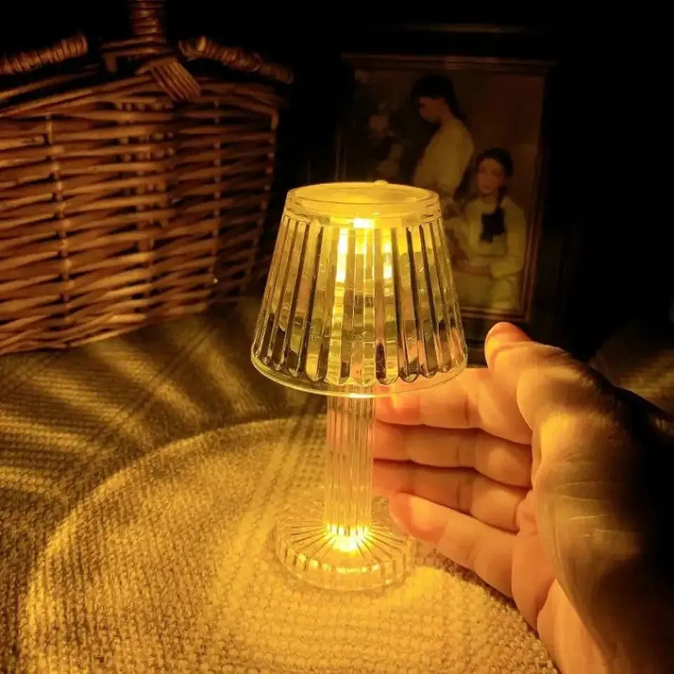 4.5 inches Crystal Mini Led Lamp For Side Tables Home And event Decoration a, Cell operated