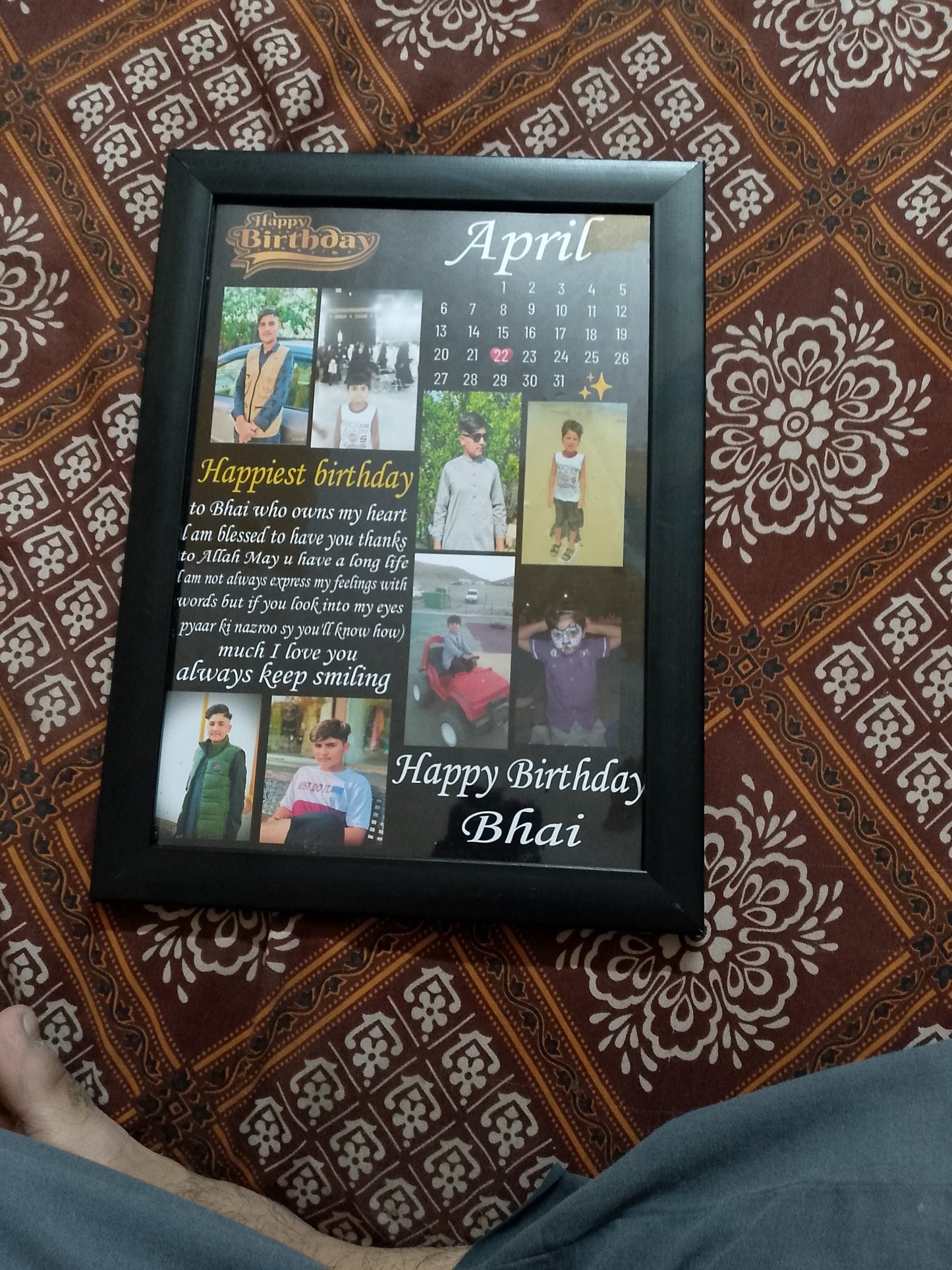 Moon Shape Customized Photo Frame – Personalized Calendar Frame with Message & Pictures Birthday, Anniversary & Friend Gift FREE Shipping + COD