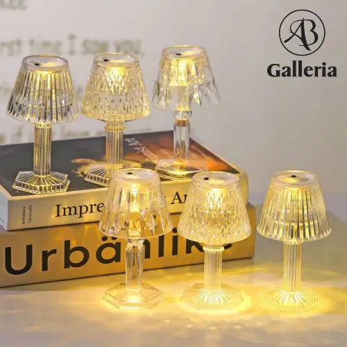 4.5 inches Crystal Mini Led Lamp For Side Tables Home And event Decoration a, Cell operated