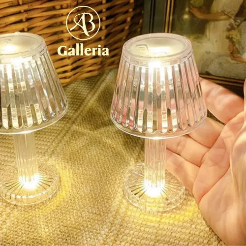 4.5 inches Crystal Mini Led Lamp For Side Tables Home And event Decoration a, Cell operated