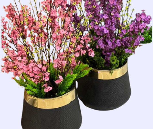 Luxury Artificial Blossom Floral Gipso With Planter