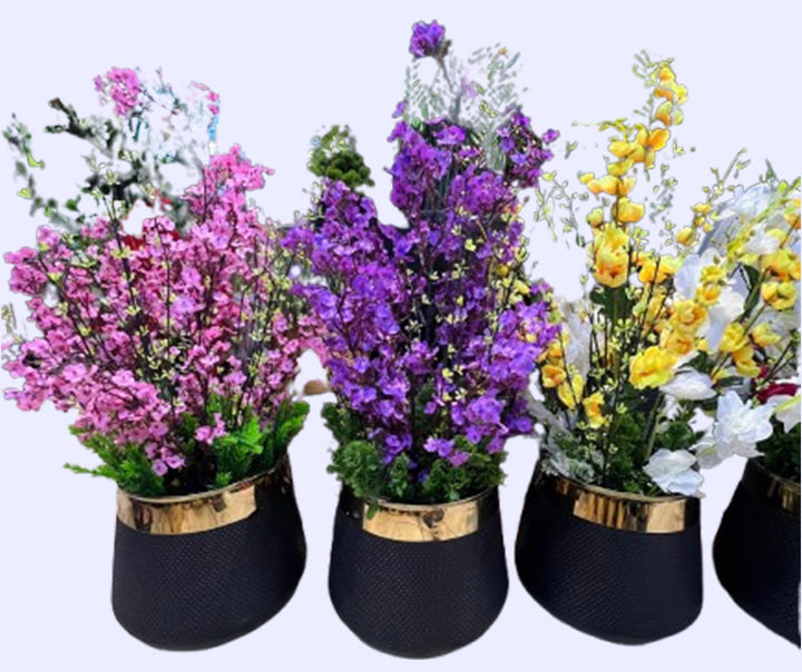 Luxury Artificial Blossom Floral Gipso With Planter