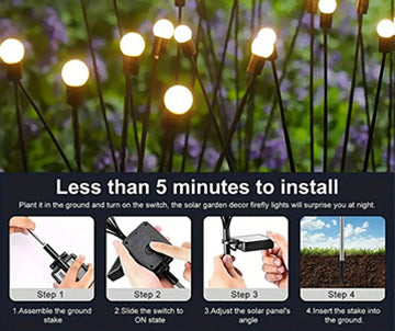 Garden Lights – Upgraded Solar Firefly, Waterproof Warm Outdoor Décor
