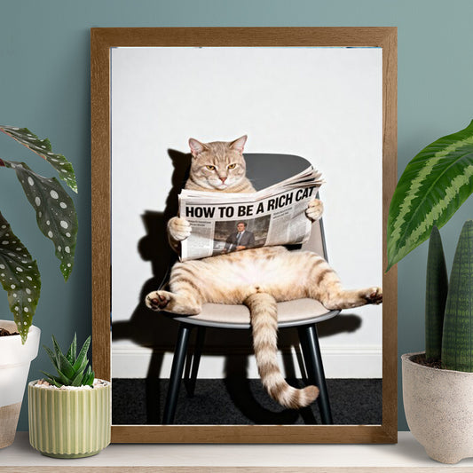 Elegant Cat Portrait Wall Frame – Modern Artistic Décor