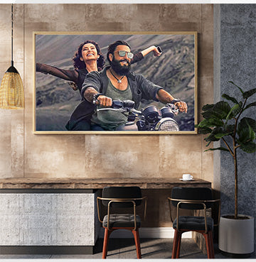 Dhurander Bike Riding Scene Wall Frame – Dynamic Action Art Decor
