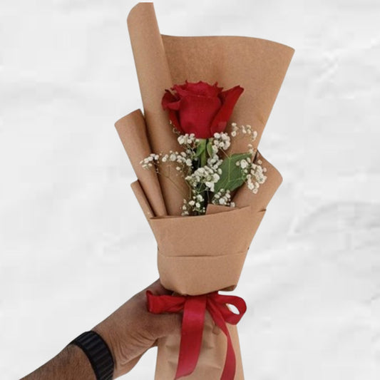 Single Red Rose Elegance Wrap