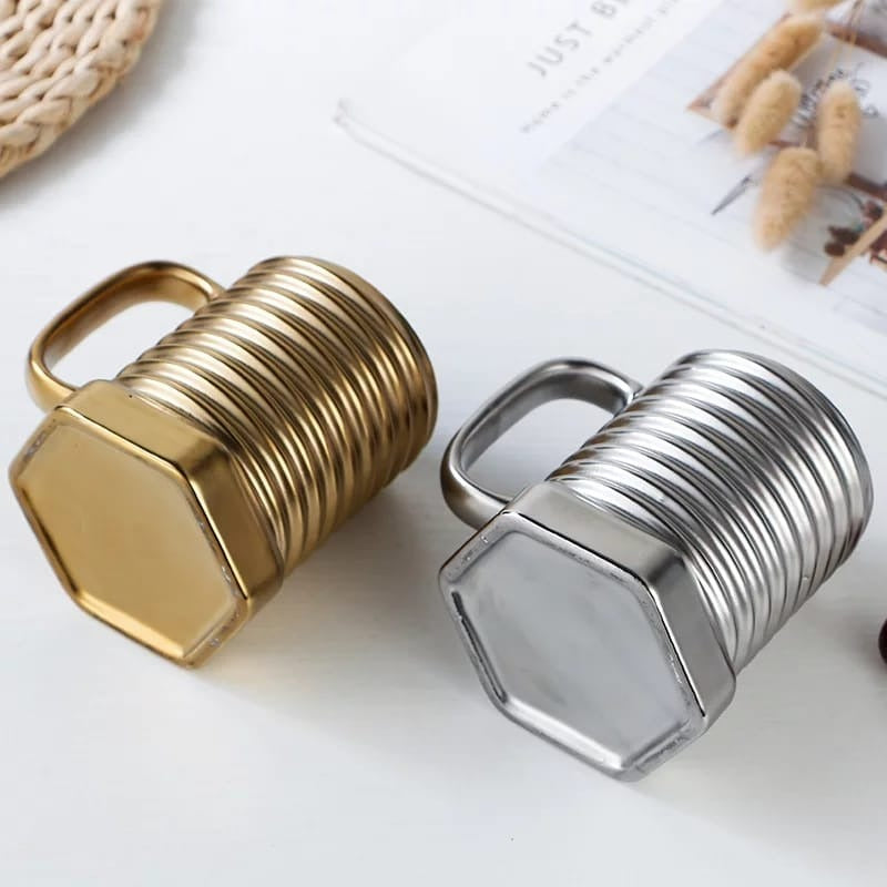 Screw Shape Ceramic Mug – 3D Twist Design