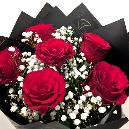 Romantic Red Roses Hand-Tied Bouquet