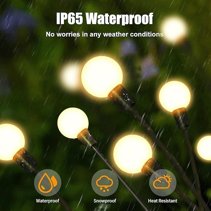 Garden Lights – Upgraded Solar Firefly, Waterproof Warm Outdoor Décor